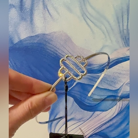 NWT MAJE Clover Logo Silver Headband - Picture 4 of 5